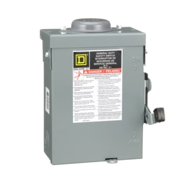 Square D | D221NRB - Safety Switch |General duty, fusible, 2 pole, 3 wire, 240VAC, 30A, Type 3R
