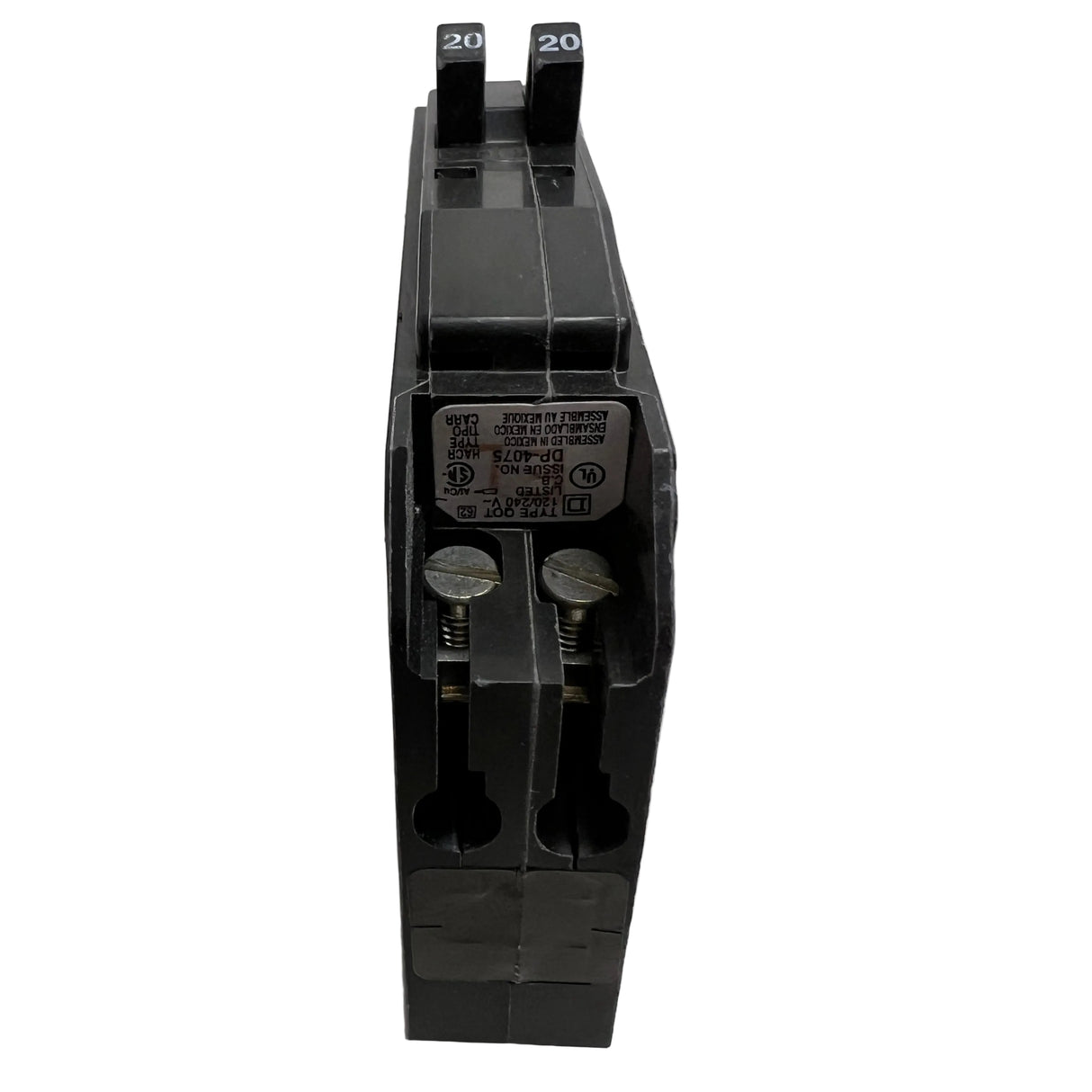 Square D - QO2020 - 2 single poles, 20 amp, Plug-in - NEW - Tandem Circuit Breaker