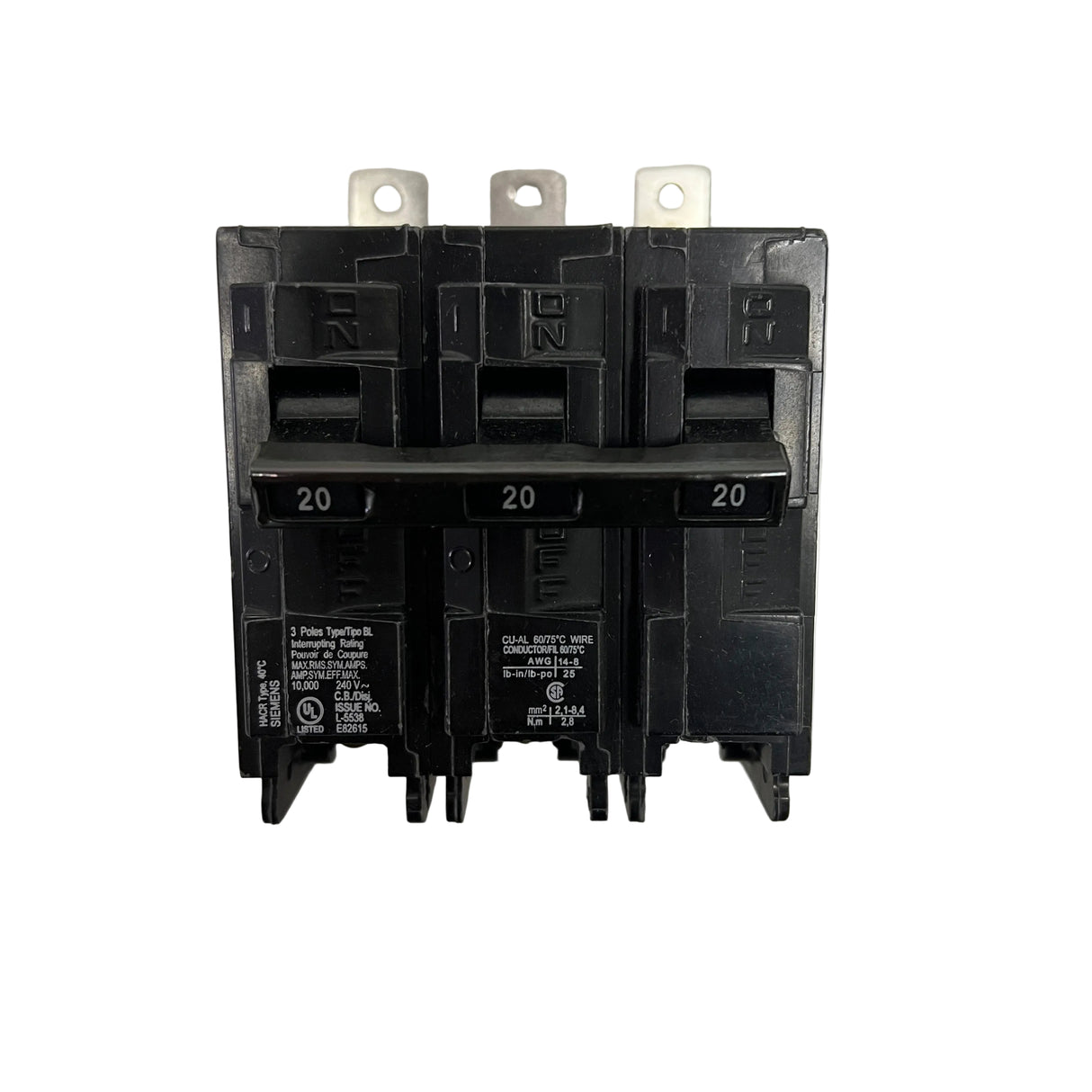 Siemens - B320 - 3 pole 20 amp Bolt-On 120/240 VAC - NEW - Circuit Breaker