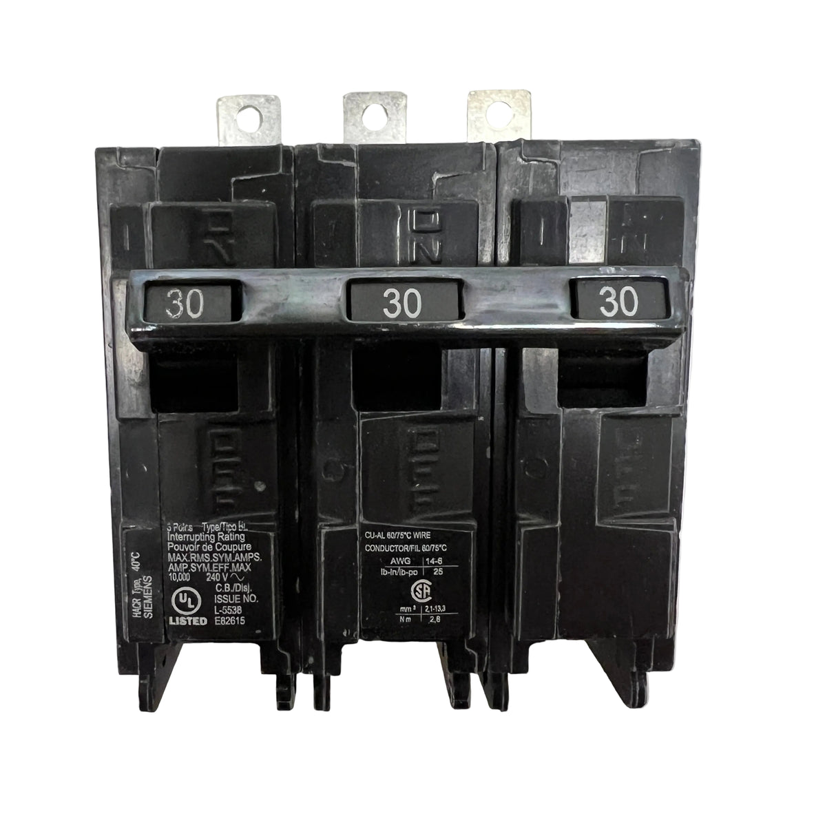 Siemens - B330 - 3 pole 30 amp Bolt-On 120/240 VAC - NEW - Circuit Breaker