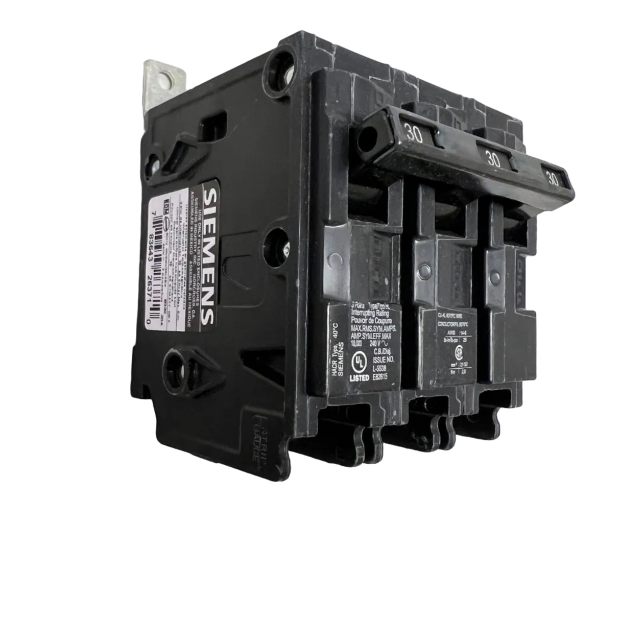 Siemens - B330 - 3 pole 30 amp Bolt-On 120/240 VAC - NEW - Circuit Breaker