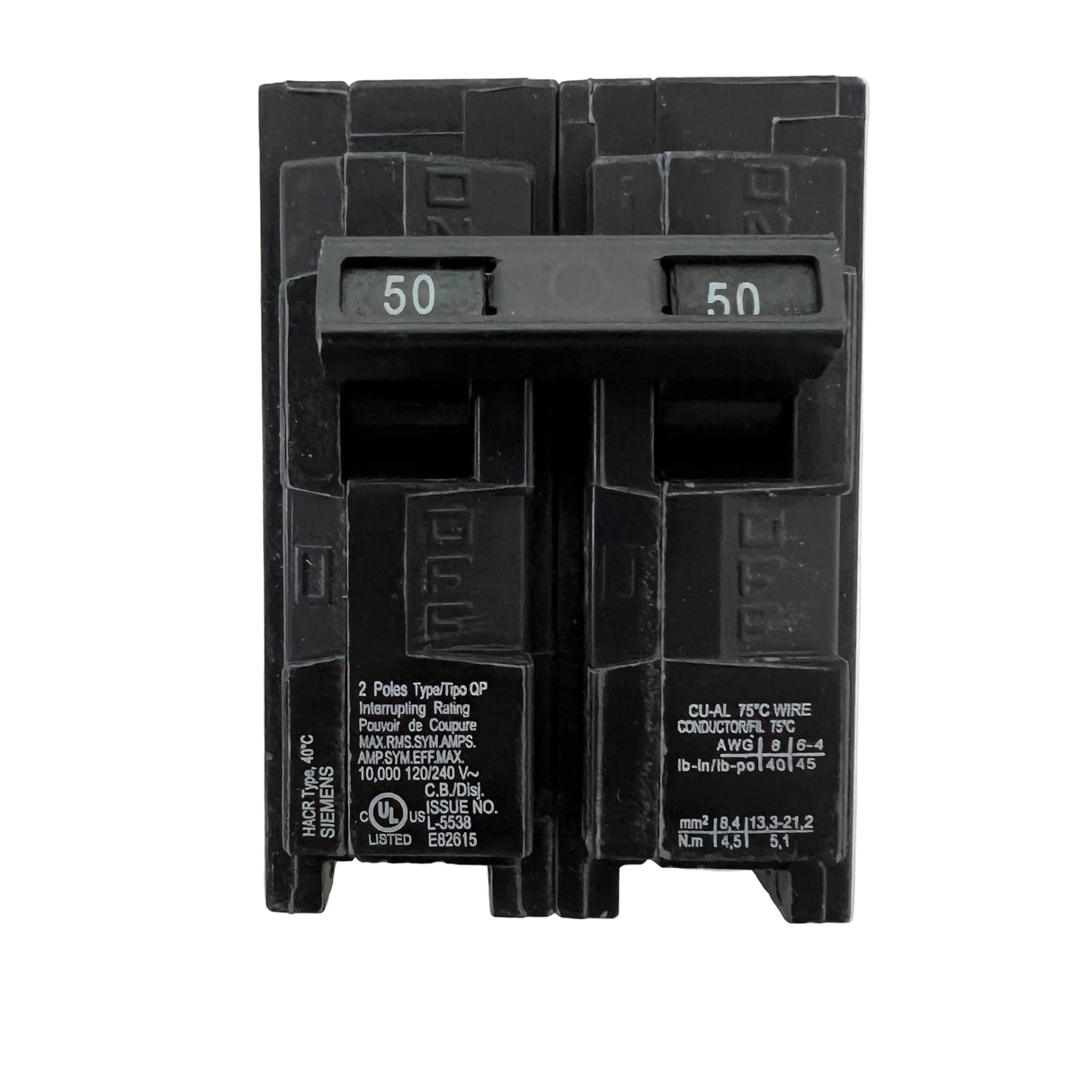 Siemens - Q250 - 2P 50A Standard QP Frame - NEW - Circuit Breaker