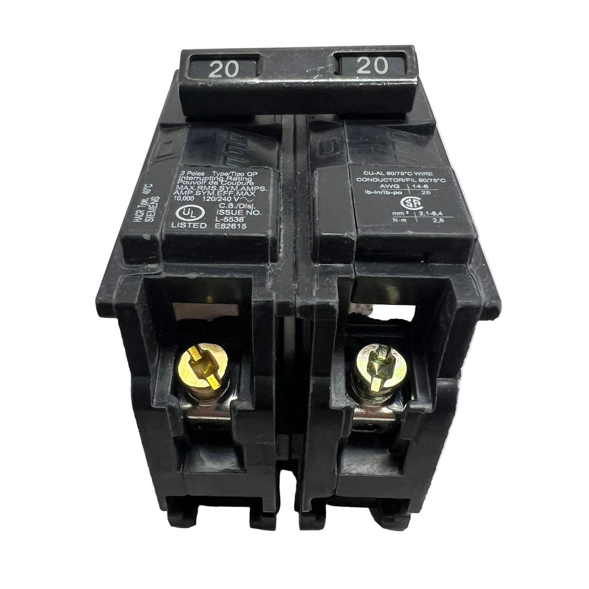 Siemens Q220 2-Pole 20A 120/240V QP Plug-In Circuit Breaker Thermal Magnetic - NEW