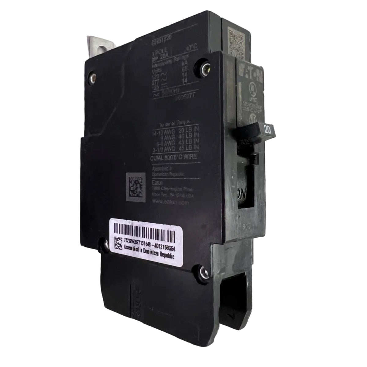Eaton GHB1020 1-Pole 20 Amp G-Frame Bolt-On Circuit Breaker 480Y/277V New