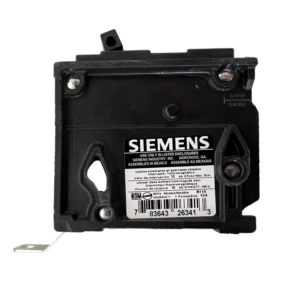 Siemens B115 1-Pole 15 Amp Bolt-On Circuit Breaker 120/240V - NEW