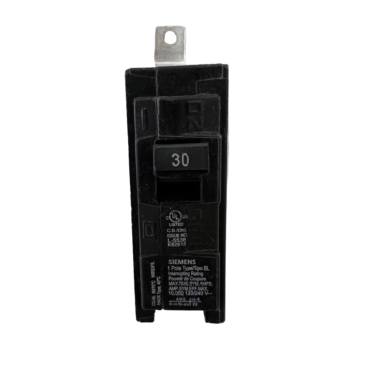 Siemens B130 1-Pole 30 Amp Bolt-On Circuit Breaker 120/240V - NEW