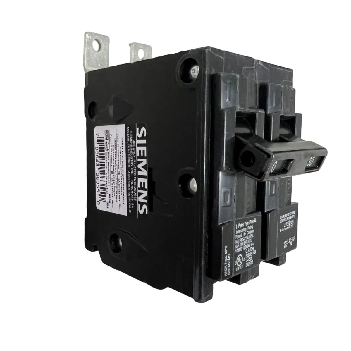 Siemens B230 2-Pole 30 Amp Bolt-On Circuit Breaker 120/240V - NEW