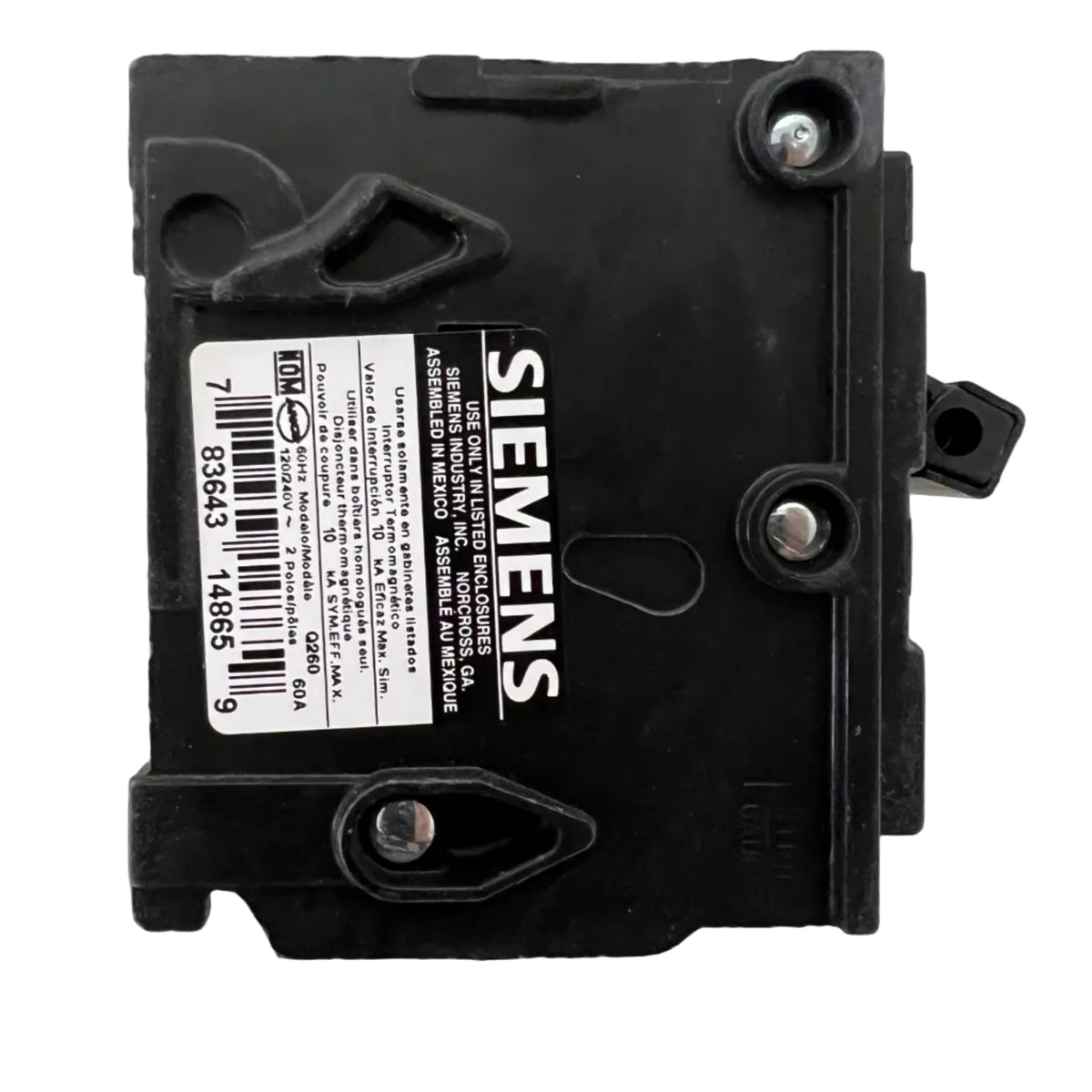 Siemens Q260 2-Pole 60 Amp QP Plug-In Circuit Breaker 120/240V - NEW