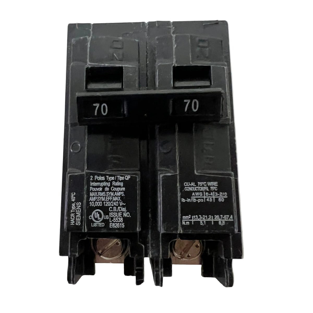 Siemens Q270 2-Pole 70 Amp QP Plug-In Circuit Breaker 120/240V - NEW