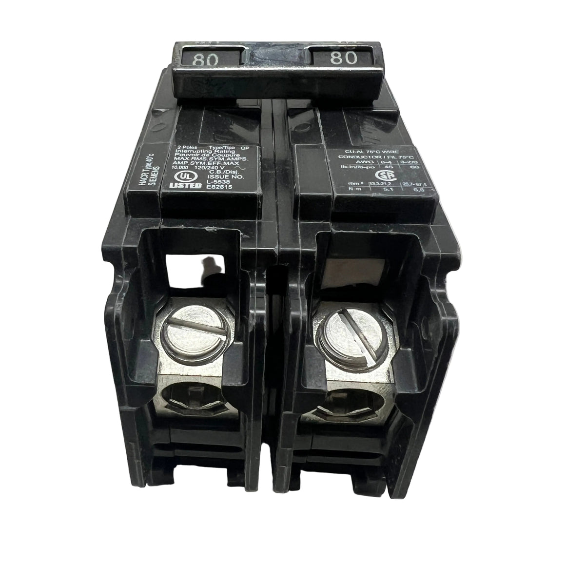 Siemens Q280 2-Pole 80A 120/240V QP Plug-In Circuit Breaker Thermal Magnetic - NEW