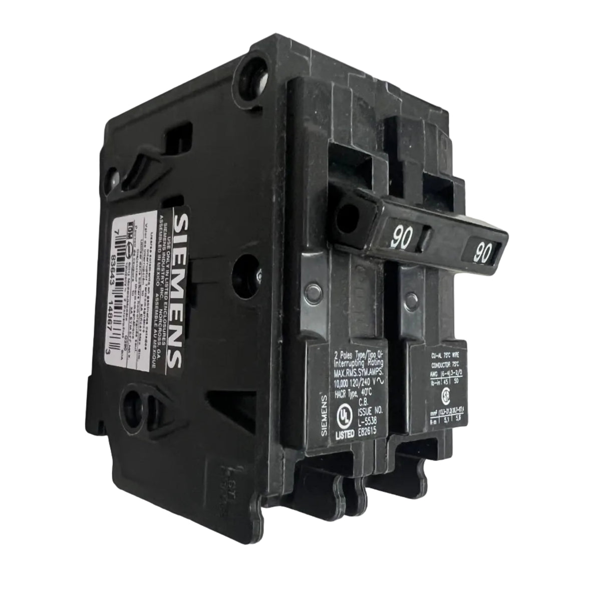 Siemens Q290 2-Pole 90 Amp QP Plug-In Circuit Breaker 120/240V - NEW