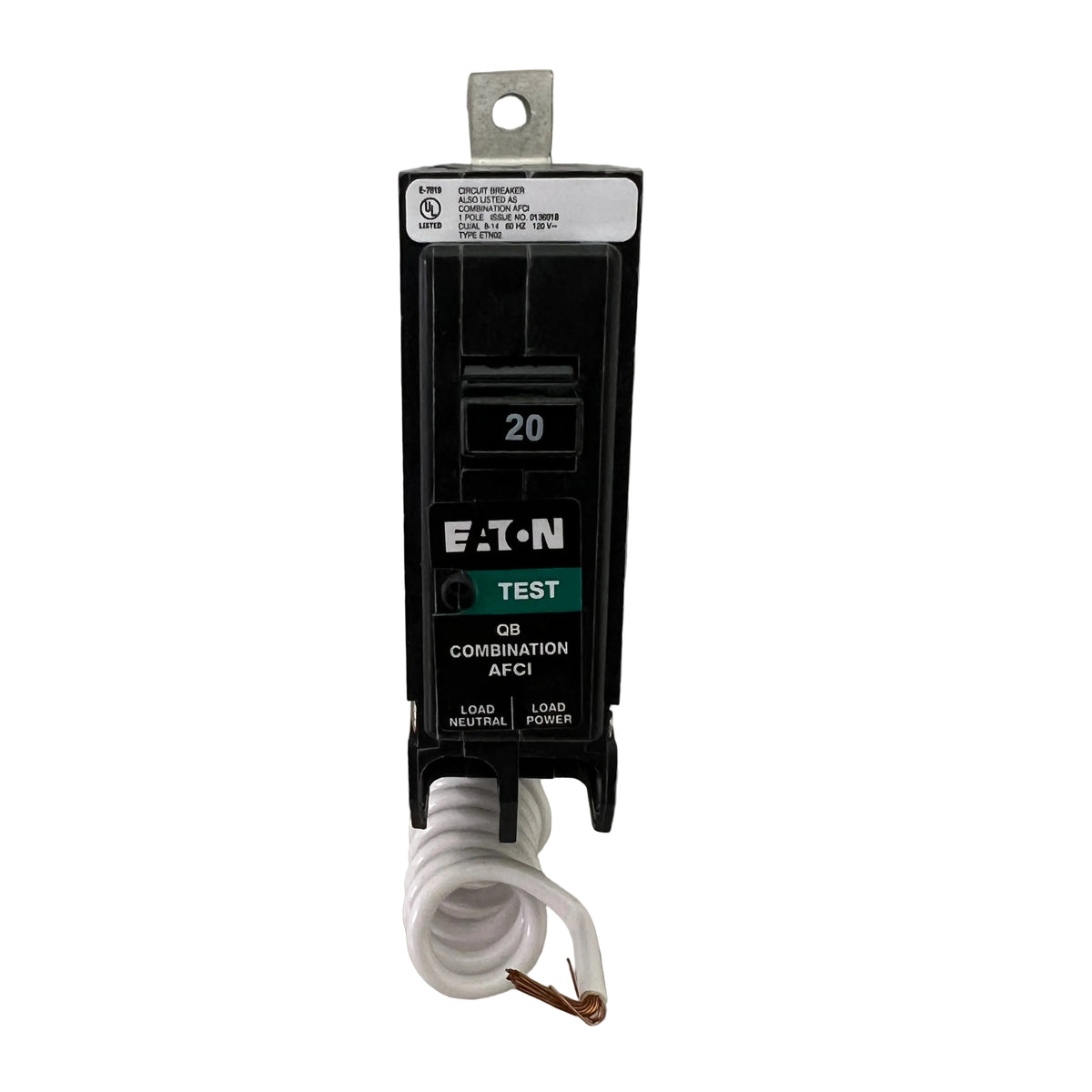 Eaton QB1020CAF 1-pole 20 amp combination AFCI circuit breaker