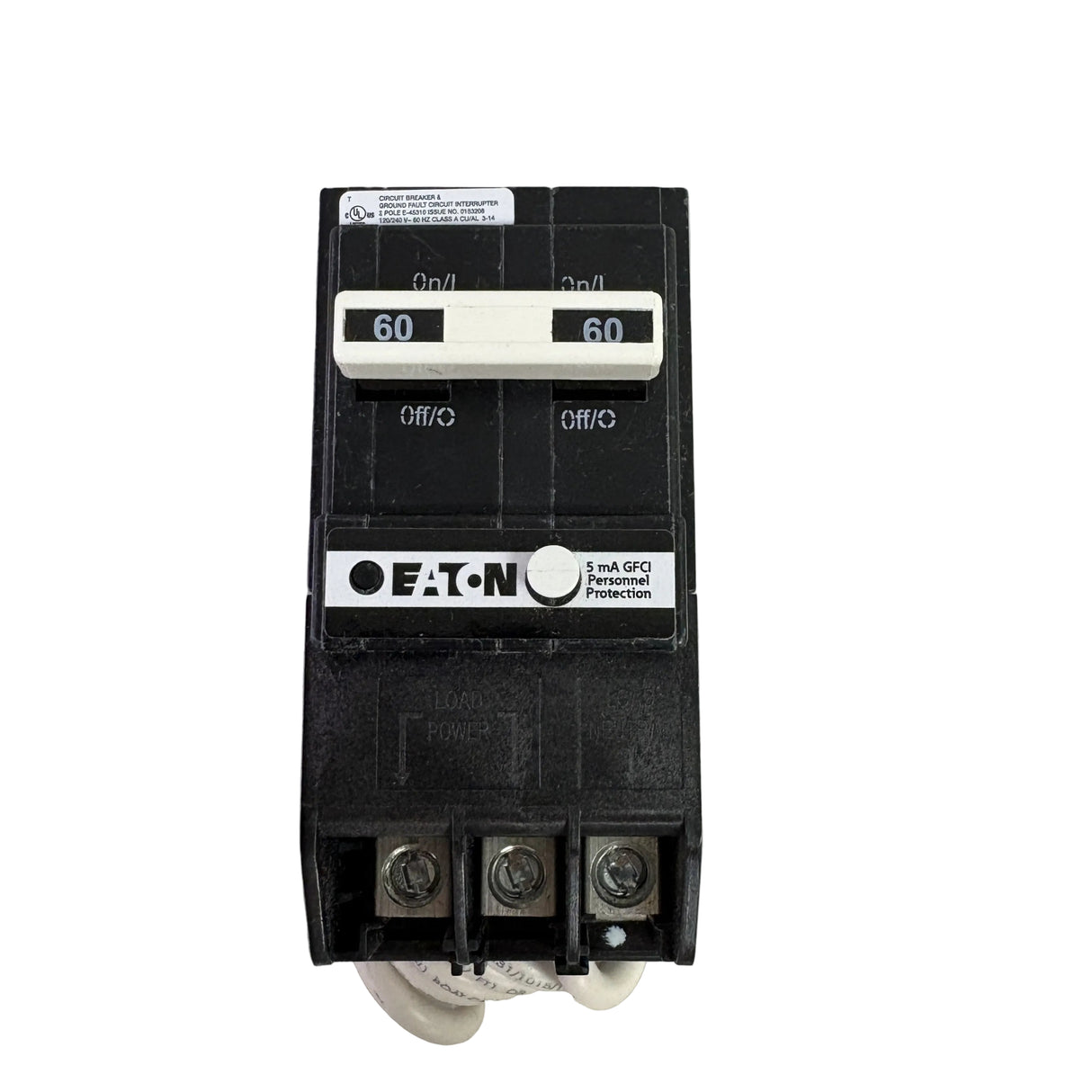 Eaton BRN260GF 2-Pole 60 Amp BR GFCI Circuit Breaker 120/240V - NEW
