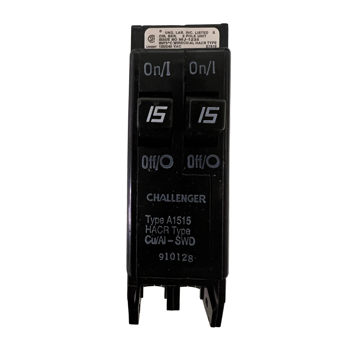 Challenger / Eaton A1515 (BD1515) Tandem 2x15A Single-Pole Plug-In Circuit Breaker 120V - NEW
