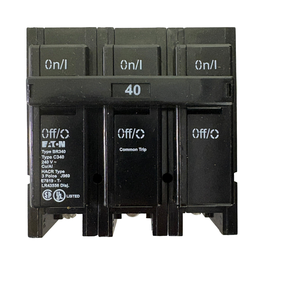 Eaton BR340 3-Pole 40 Amp BR Plug-On Circuit Breaker 120/240V - NEW
