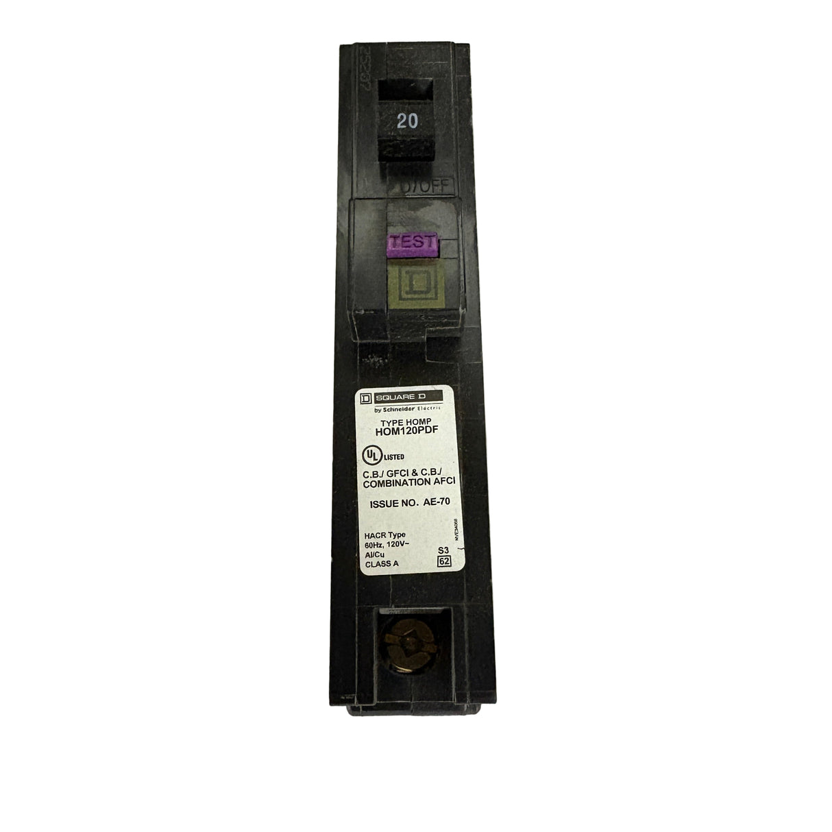 Square D - HOM120PDF - NEW - Dual Function (GF/AF) Circuit Breaker Plug in
