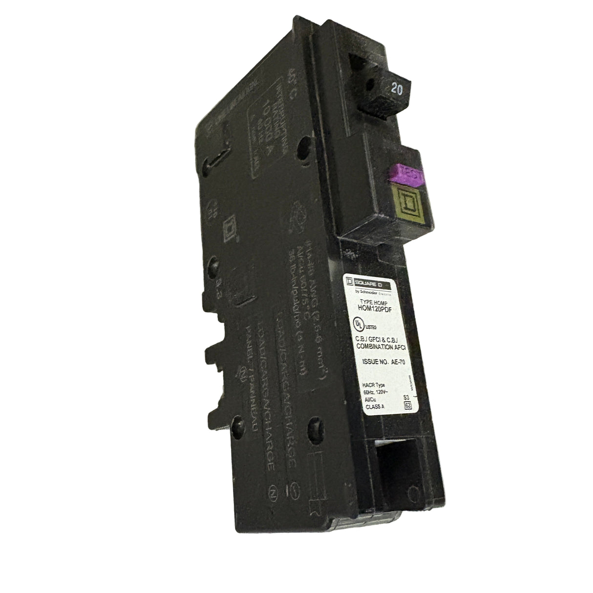 Square D - HOM120PDF - NEW - Dual Function (GF/AF) Circuit Breaker Plug in
