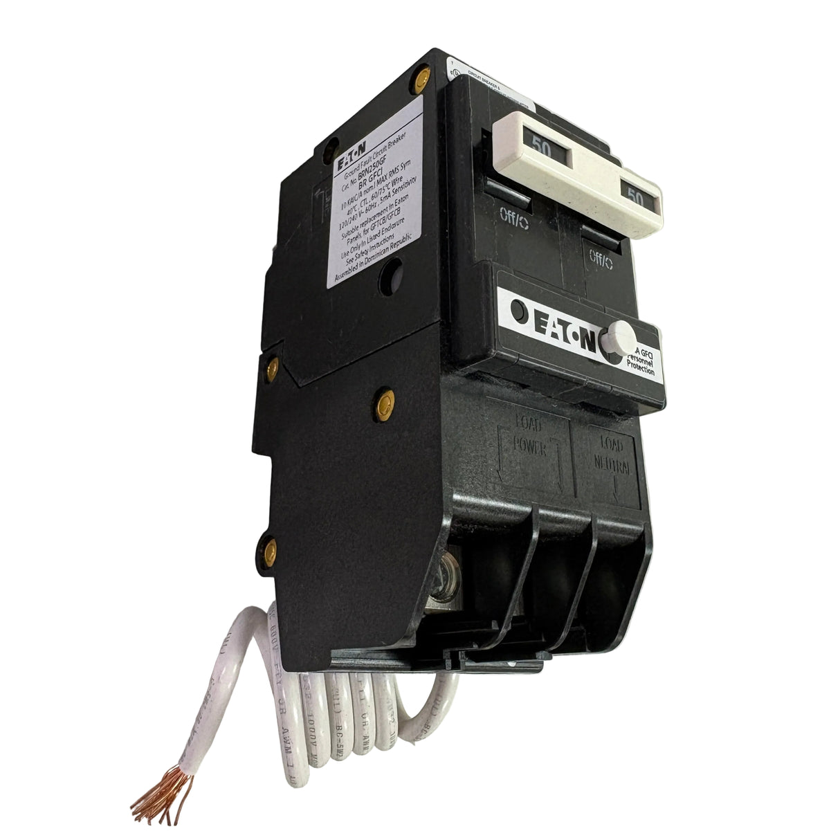 Eaton BRN250GF 2-Pole 50 Amp BR GFCI Circuit Breaker 120/240V - NEW
