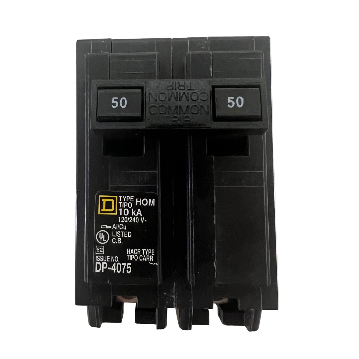 Hom250 Square D HOM250 2-Pole 50A Homeline Plug-In Circuit Breaker 120/240V ...
