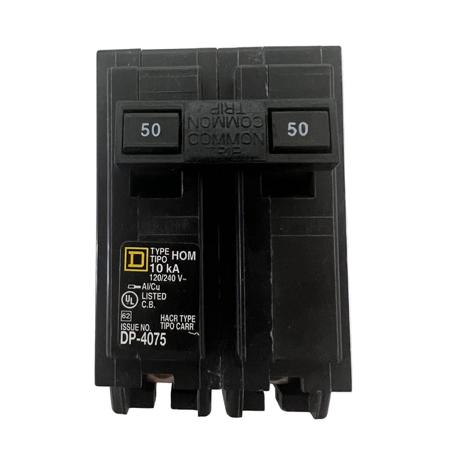 Hom250 Square D HOM250 2-Pole 50A Homeline Plug-In Circuit Breaker 120/240V ...