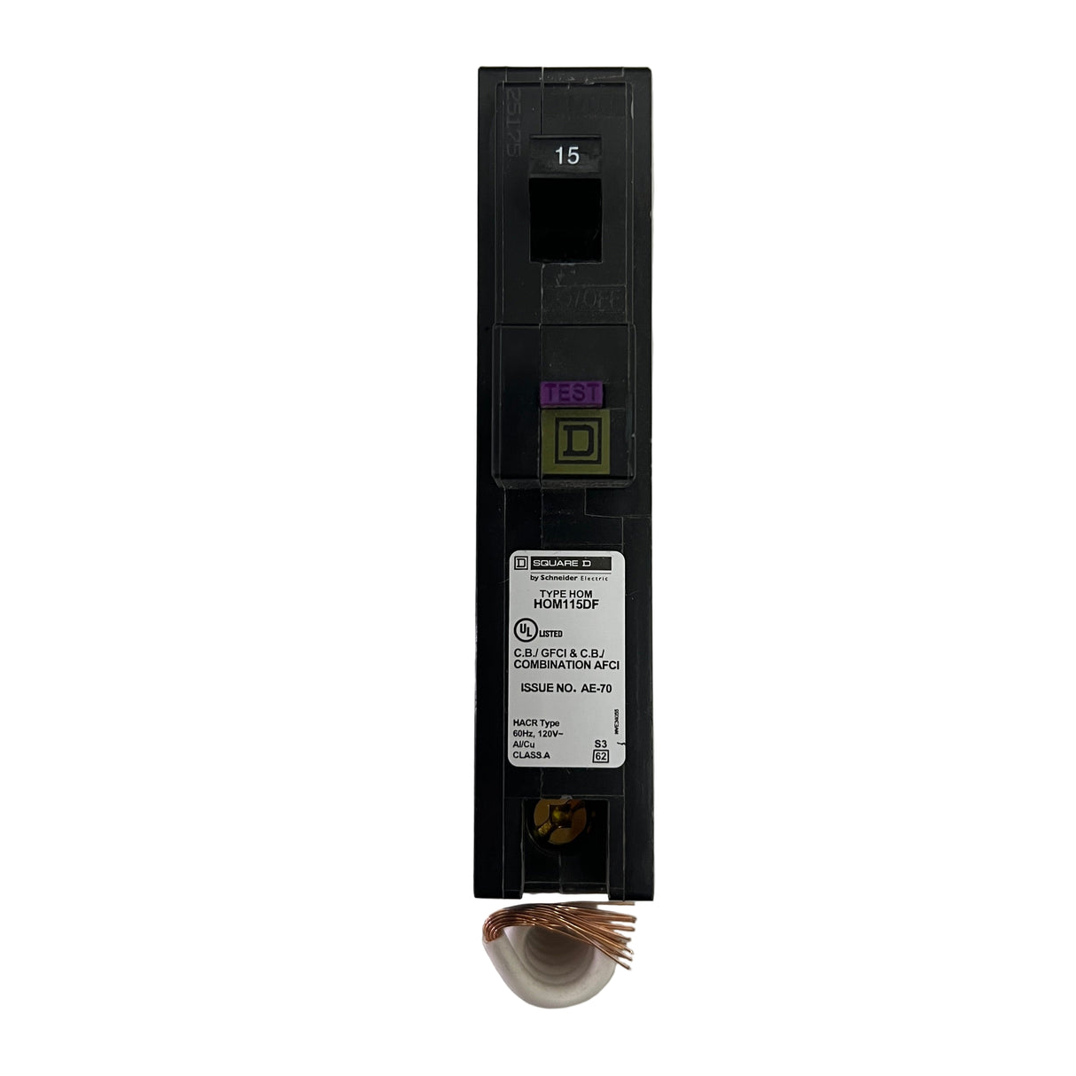 Square D - HOM115DF - NEW - Dual Function (GF/AF) Circuit Breaker
