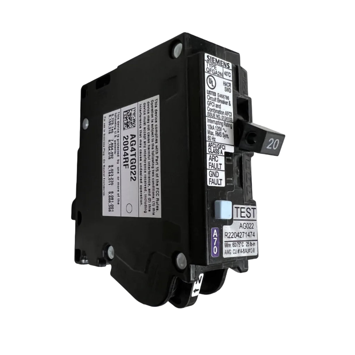 Siemens - Q120DFN 1P 20A Plug-in - NEW - Dual Function (AFCI/GFCI) Circuit Breaker
