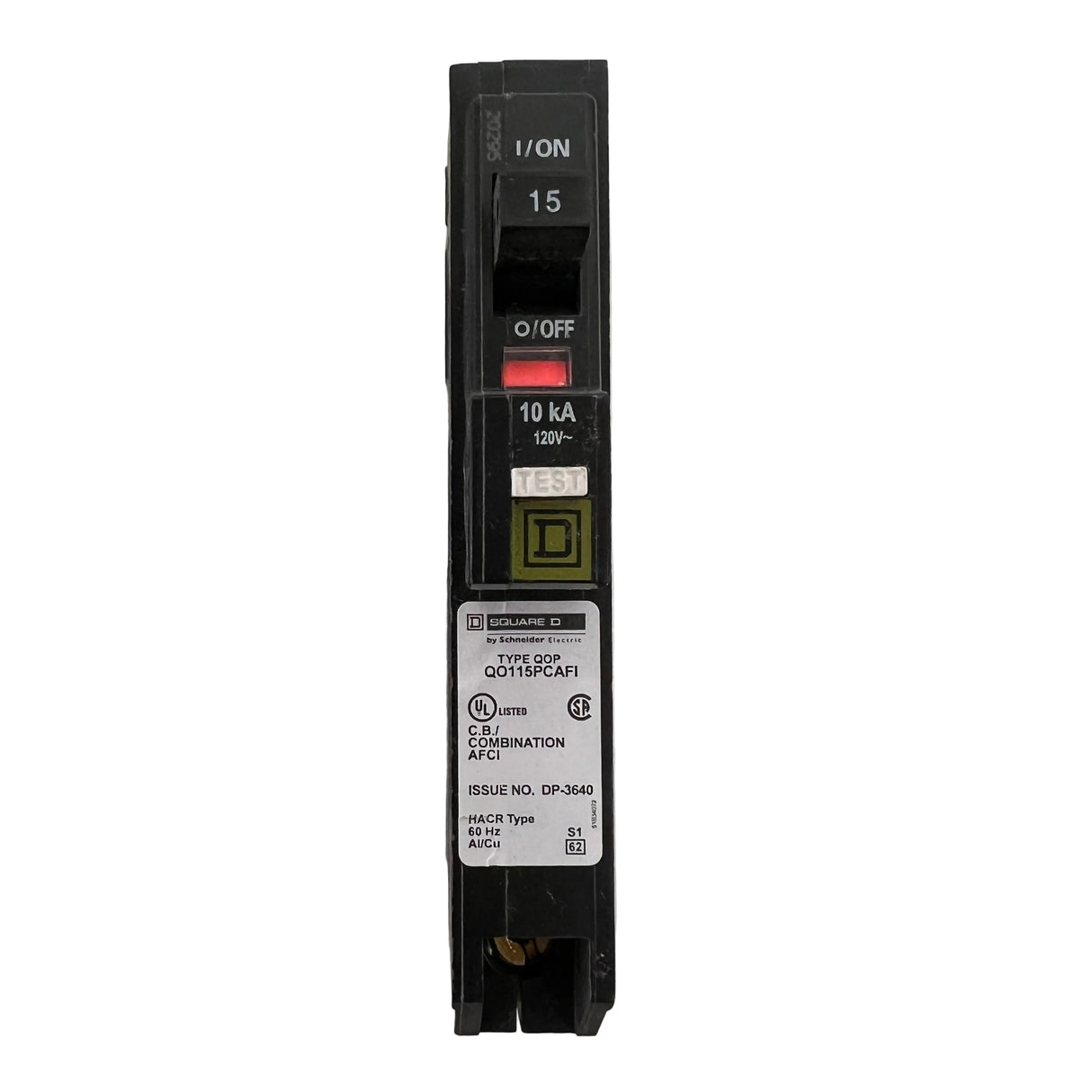 Square D by Schneider Electric - QO115PCAFI, 1 pole 15 amp AFCI plug-in - NEW - Circuit Breaker
