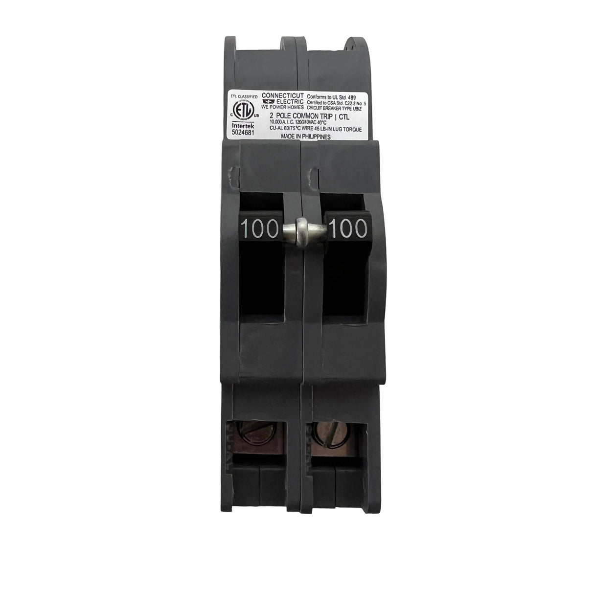 Connecticut Electric - UBIZ2100 2P 100A Plug-in 1 1/2 inch - Zinsco QCAL100 Replacement - NEW - Circuit Breaker

