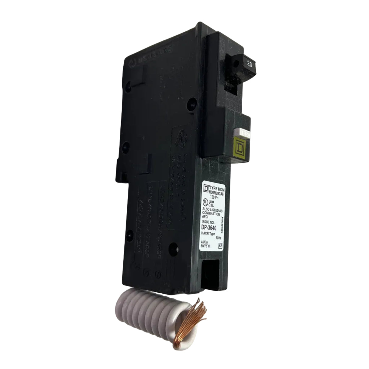 Square D by Schneider Electric - HOM120CAFI 1P 20A Homeline Plug-in Pigtail Neutral - NEW - Arc Fault Circuit Breaker
