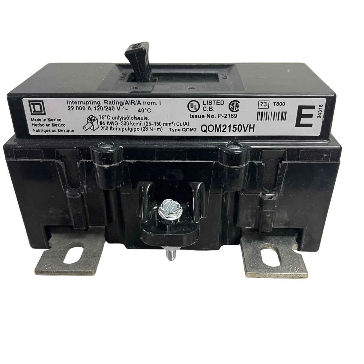 Square D - QOM2150VH - 2 Pole 150 Amp Bolt-on - NEW - Main Circuit Breaker
