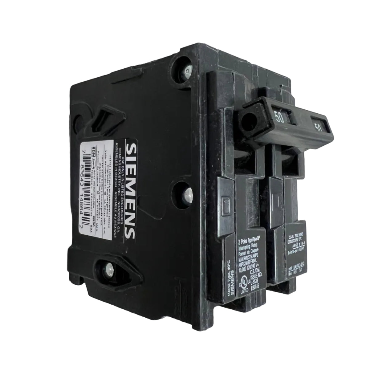 Siemens - Q250 - 2P 50A Standard QP Frame - NEW - Circuit Breaker
