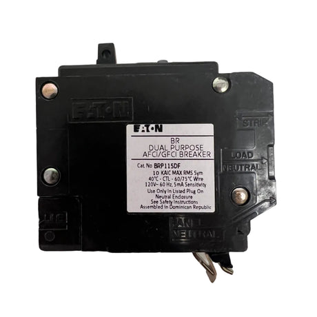 Eaton BRP115DF 1-Pole 15 Amp BR Dual Function AFCI/GFCI Plug-On Circuit Breaker 120V
