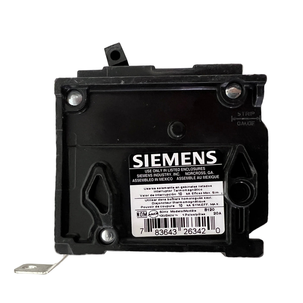 Siemens B120 1-Pole 20 Amp Bolt-On Circuit Breaker 120/240V - NEW
