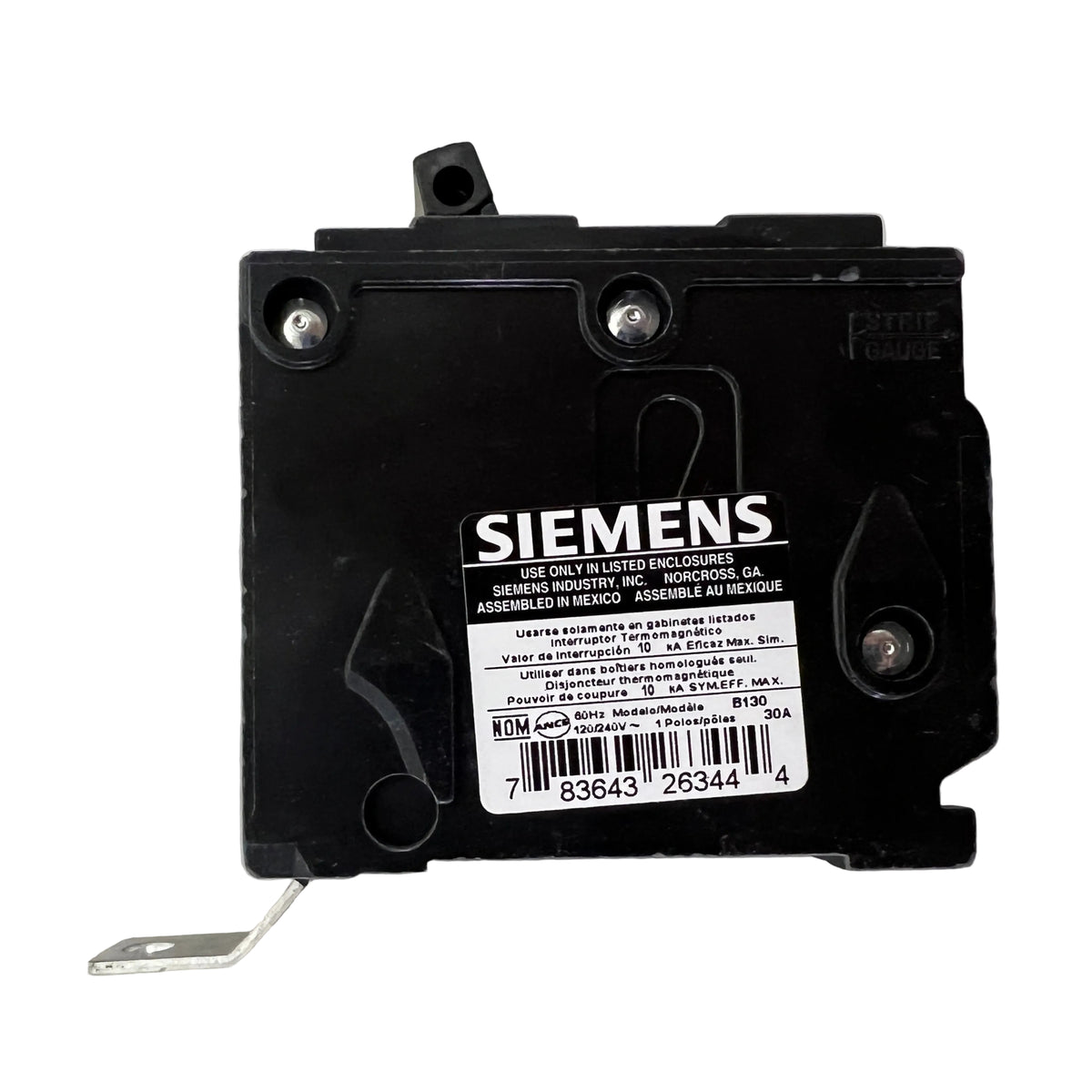Siemens B130 1-Pole 30 Amp Bolt-On Circuit Breaker 120/240V - NEW
