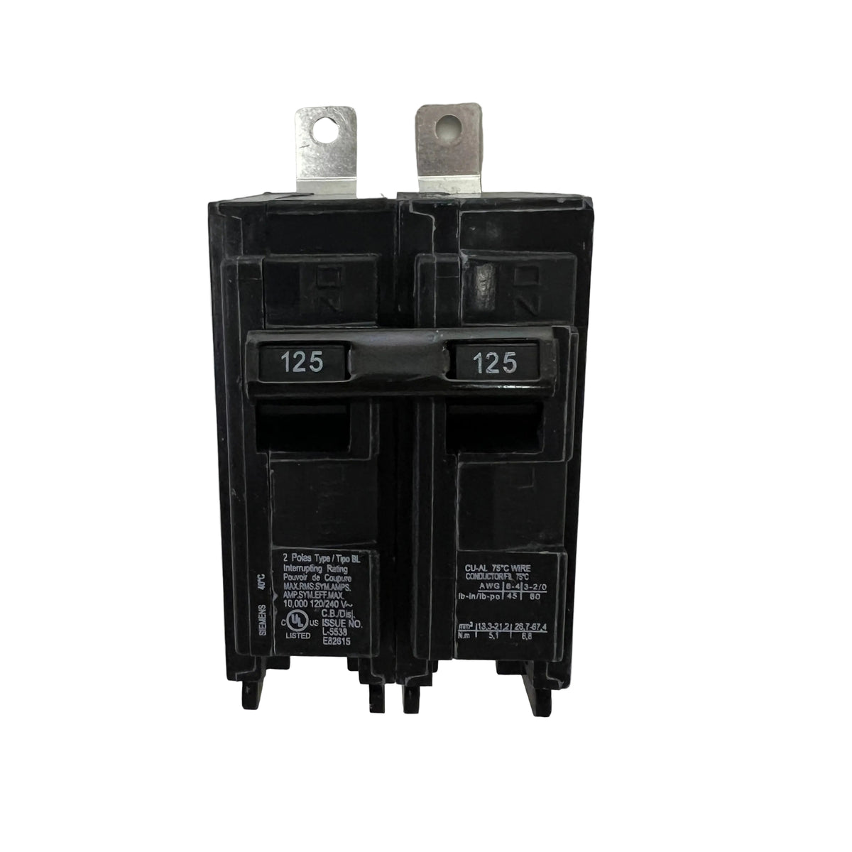 Siemens B2125 2-Pole 125 Amp Bolt-On Circuit Breaker 120/240V - NEW
