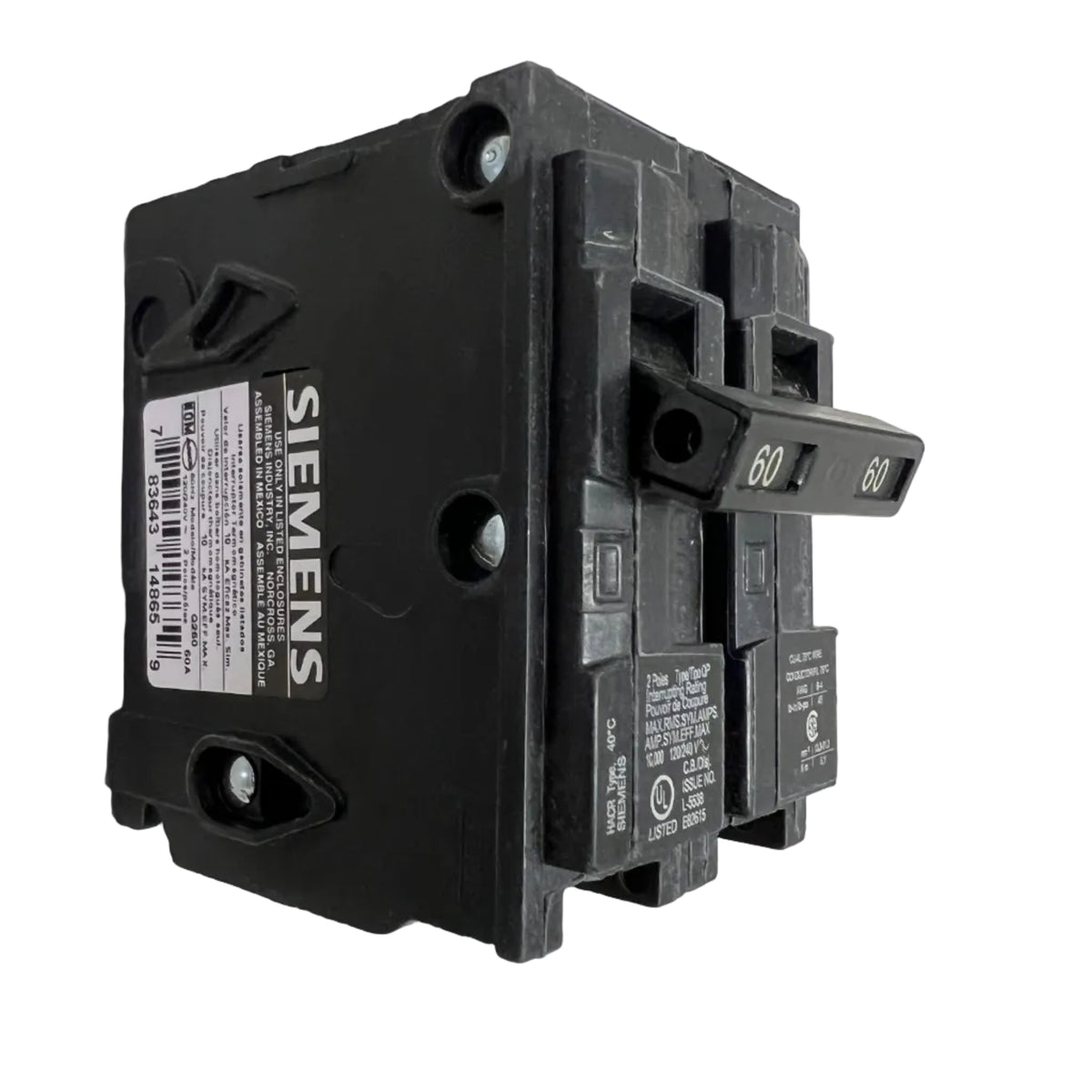 Siemens Q260 2-Pole 60 Amp QP Plug-In Circuit Breaker 120/240V - NEW
