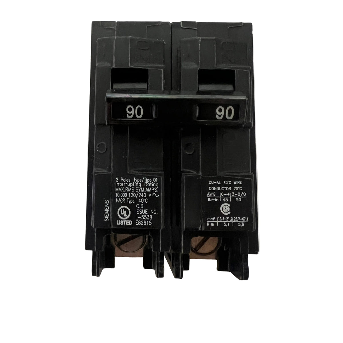 Siemens Q290 2-Pole 90 Amp QP Plug-In Circuit Breaker 120/240V - NEW
