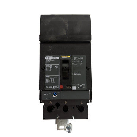 Square D JDA36200 3-Pole 200 Amp PowerPact J-Frame I-Line Circuit Breaker 600V

