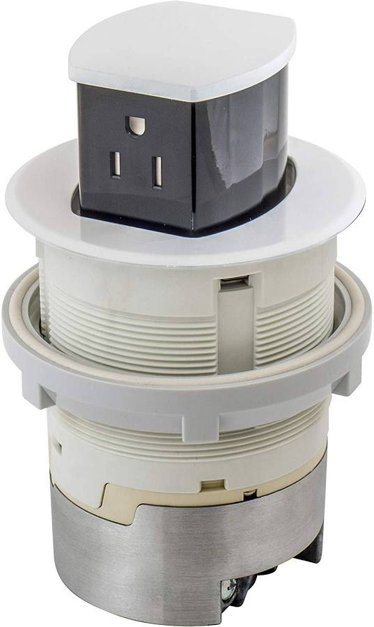 Bryant 20A Kitchen Counter Receptacle Flush Mount Aluminum | RCT200W
